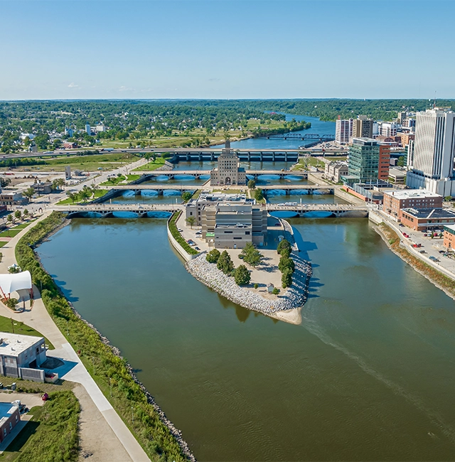 aerial view of Cedar Rapids